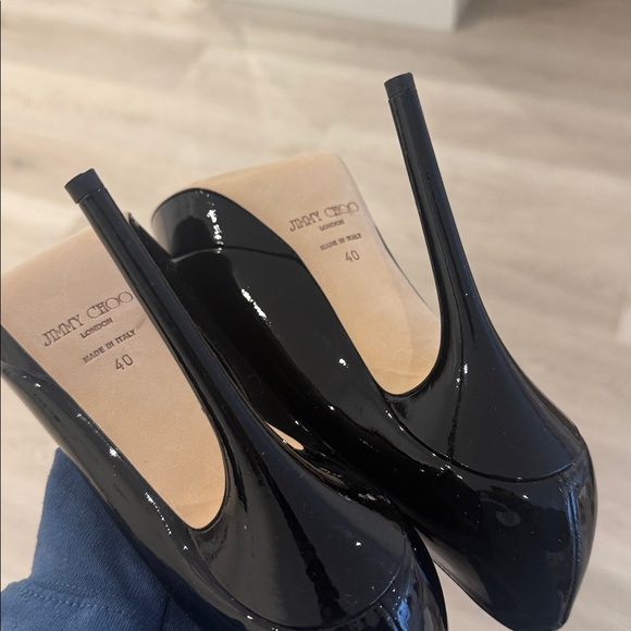 Jimmy Choo Cosmic Black Patent Pumps - Picture 7 of 9